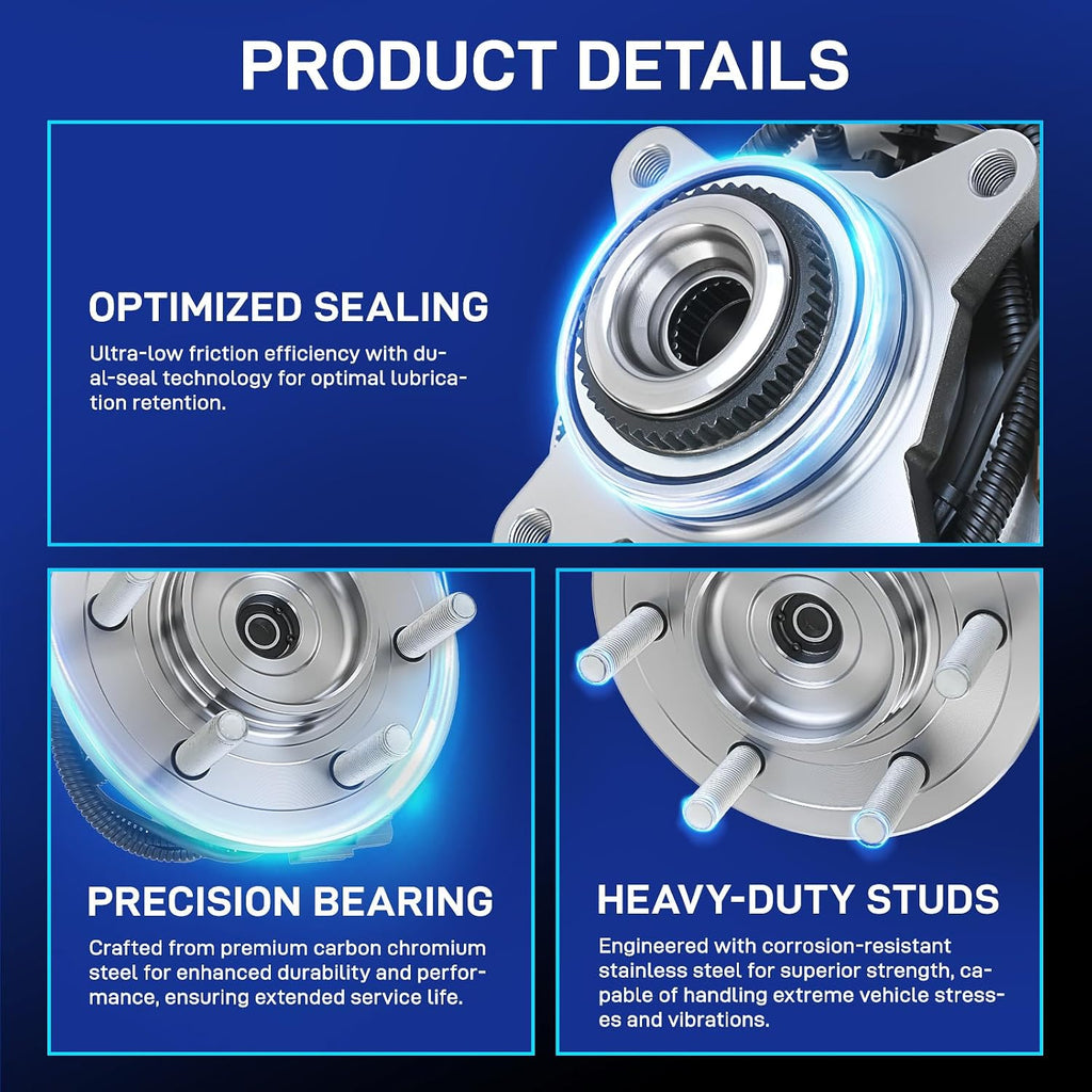 BDELI 515169 4WD Front Wheel Bearing Hub Assembly for 2015-2017 Ford F-150