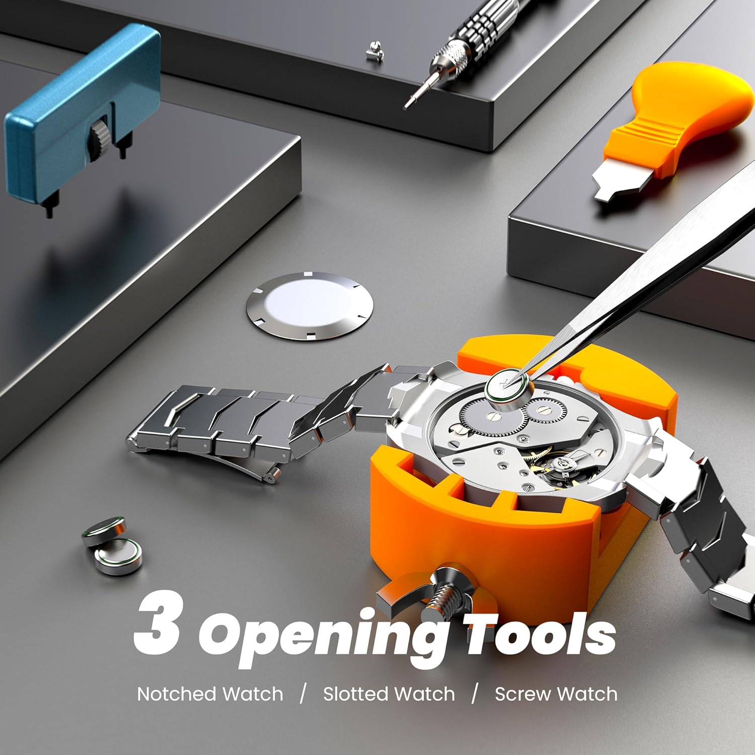 Watch Battery Replacement Kit, Watch Repair Screwdriver, Watch Band Replacement tool, Watch Wrench Back Remover