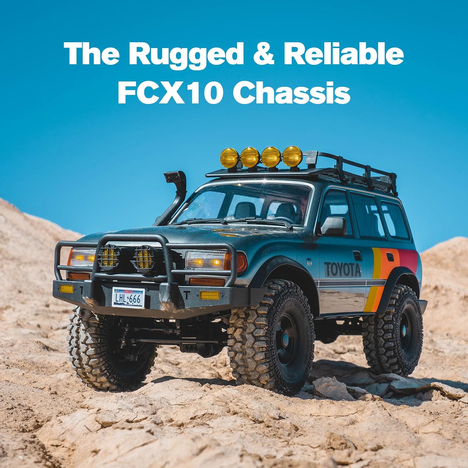 FMS FCX10 1/10 RC Crawler Land Cruiser LC80 Toyota Licensed, 4WD 2.4Ghz RC Rock Crawler, Hobby Grade Off-Road RC with