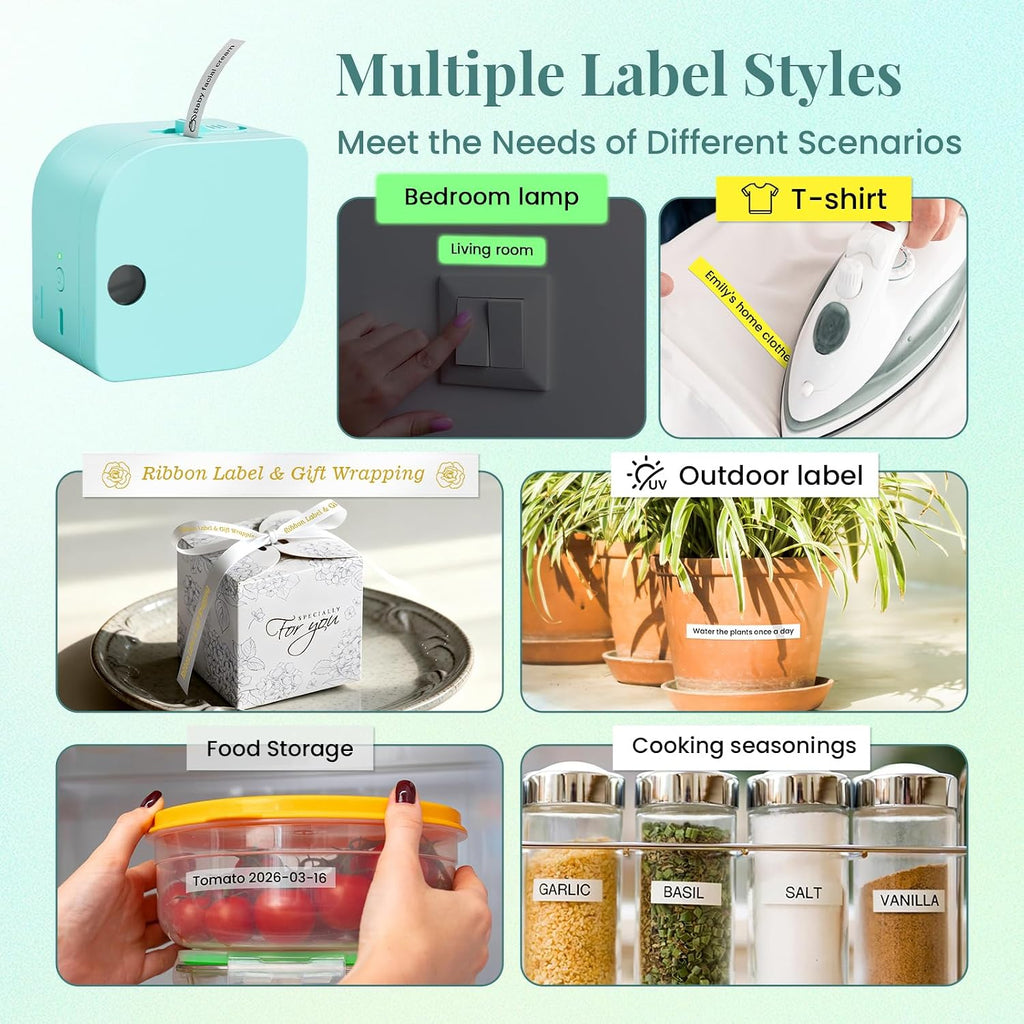 P12 Label Maker Machine with 1 Tape, Bluetooth Small Ribbon Printer | Thermal Transfer Ribbon Printer, Printer