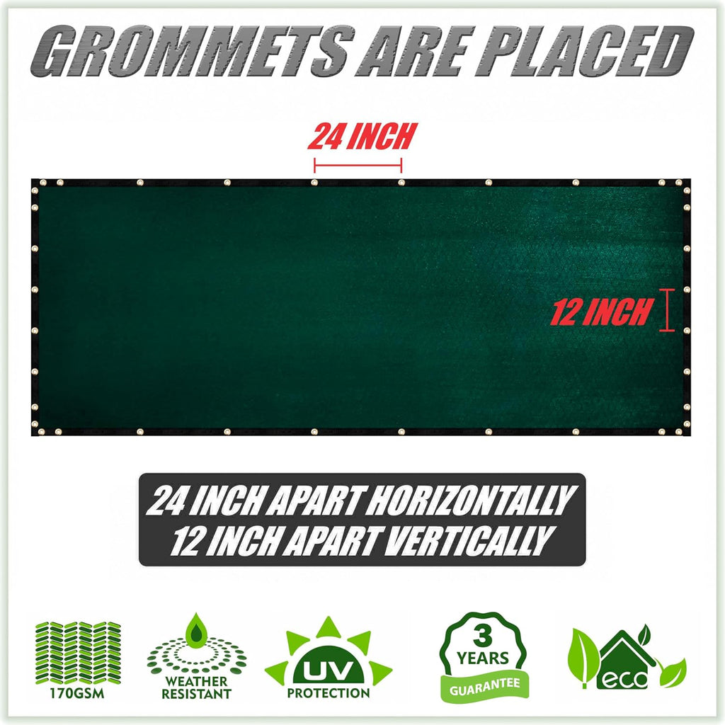 Colour Tree 6' x 50' Green Fence Privacy Screen, 90% Blockage Windscreen