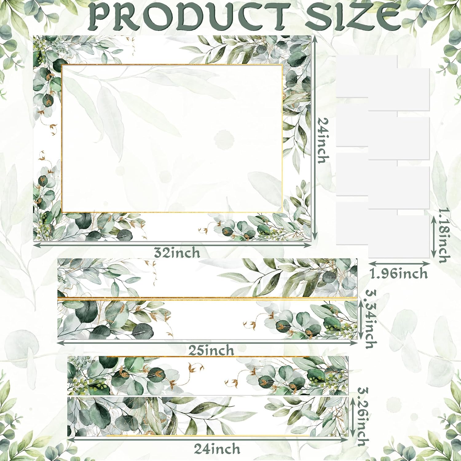32 x 24 Inch Large Wedding Photo Booth Props Frame, Eucalyptus