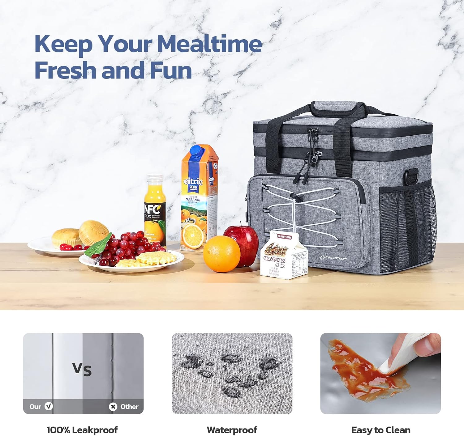 24/30/60 Can Soft Cooler Bag, Double Deck Portable Ice Chest | 12H Cold, 5-layer Insulation, Lightweight