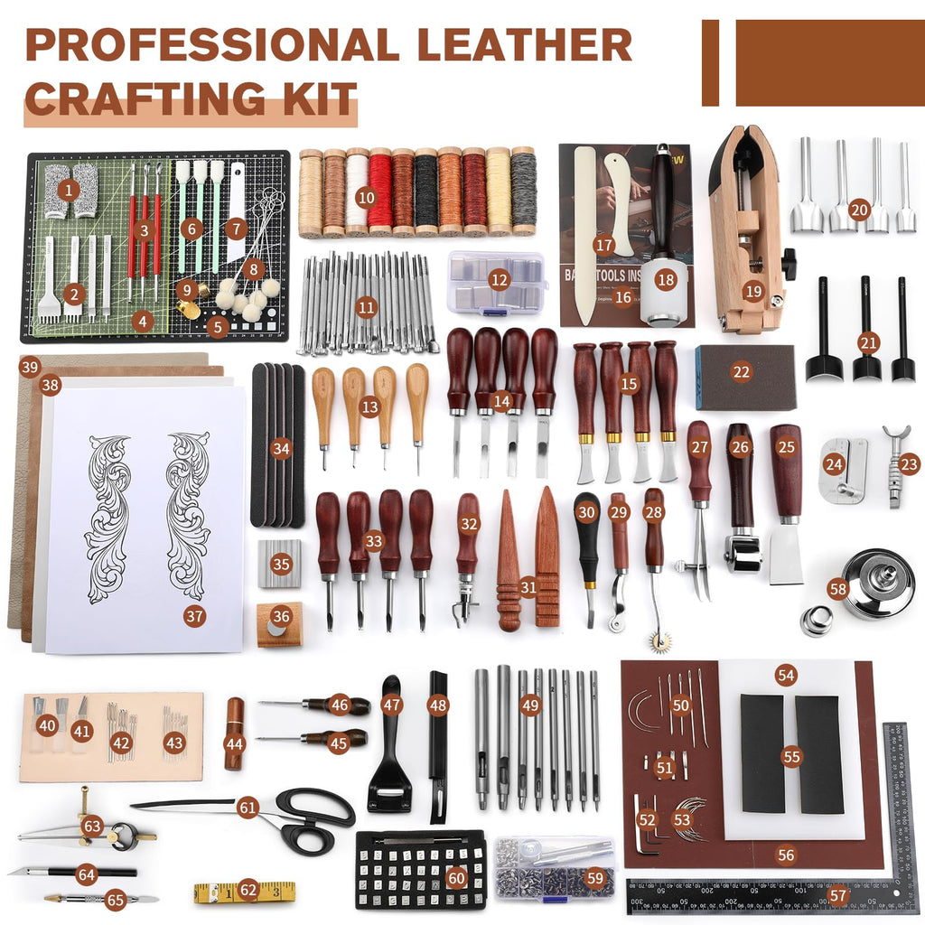 Leather Working Kit, Boxed Leather Tooling Kit, All-in-one
