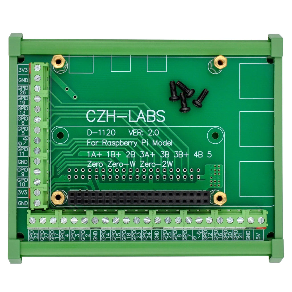 DIN Rail Mount Screw Terminal Block Adapter Module for Raspberry Pi 5 4B 3B+ 3B 3A+ 2B 1B+ 1A+ Zero-W ZERO-2W