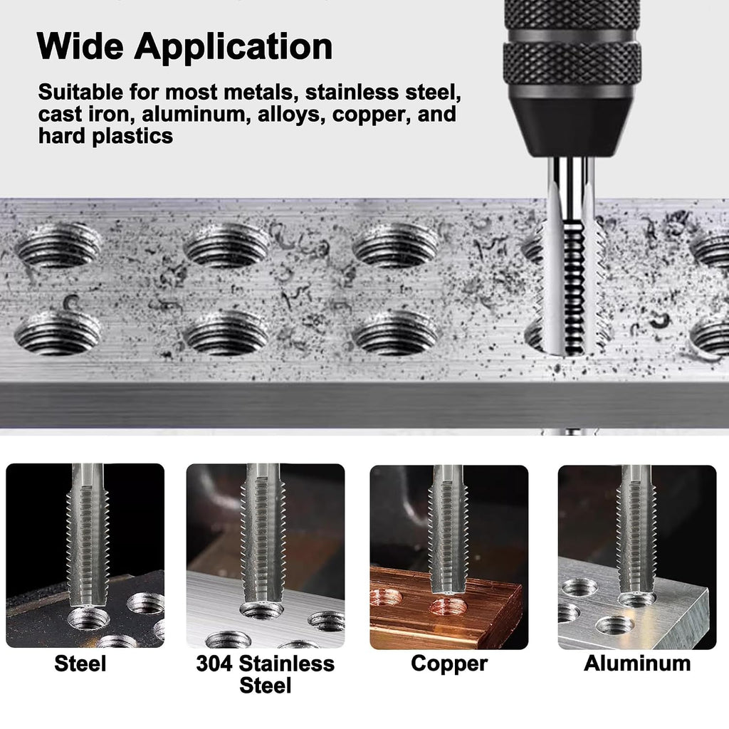 10-24 UNC Tap and #25 Drill Bit Set, M2 HSS Drill and Tap Set