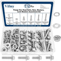 3/8-16 Flange Bolt & Nut Assortment Kit 304 Stainless Steel 112Pcs