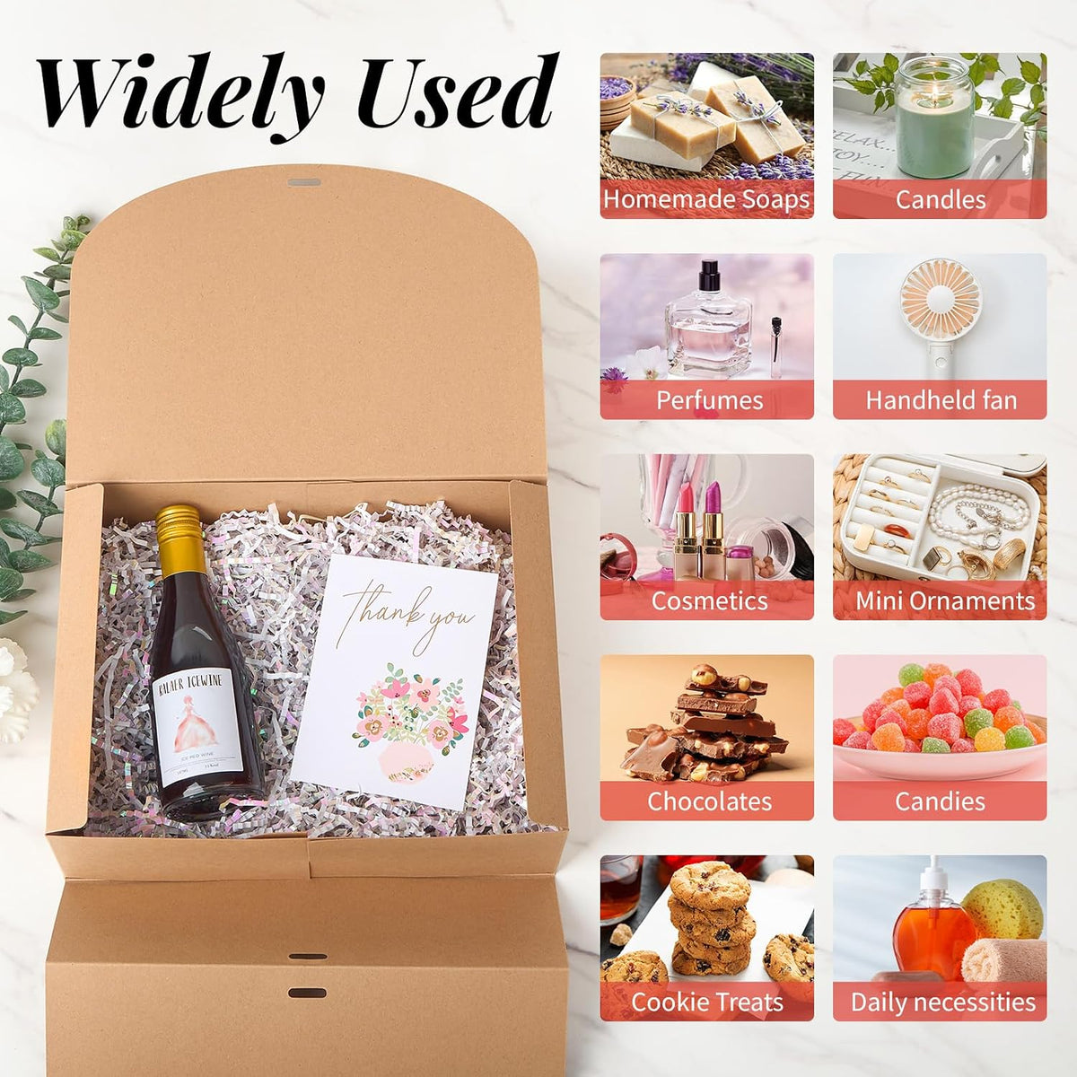 15 Pack 10.6" x 7.8" x 3.1" Brown Gift Boxes with Lids