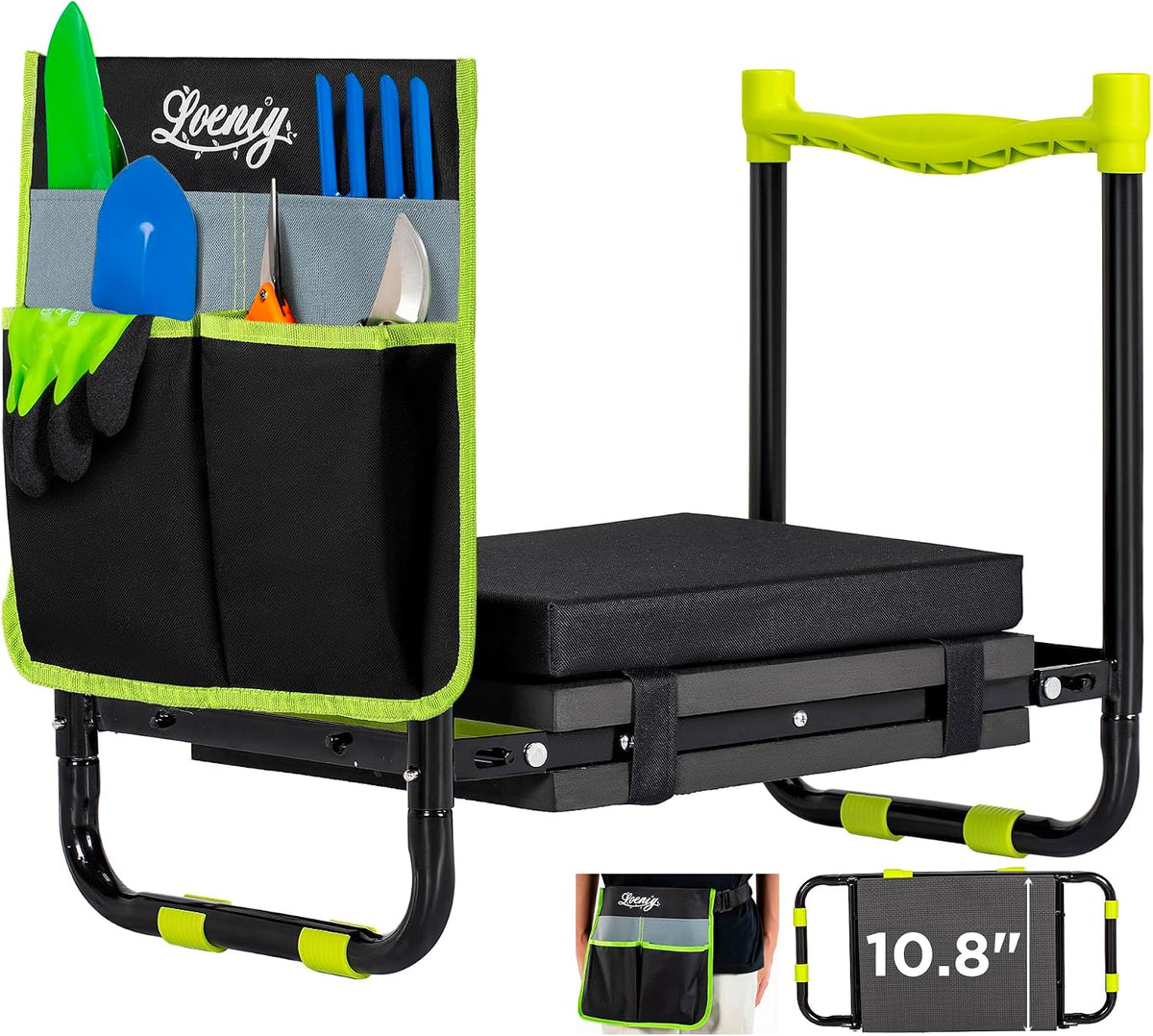 10.8” Wide Garden Kneeler and Seat, Heavy Duty Foldable Garden Stool