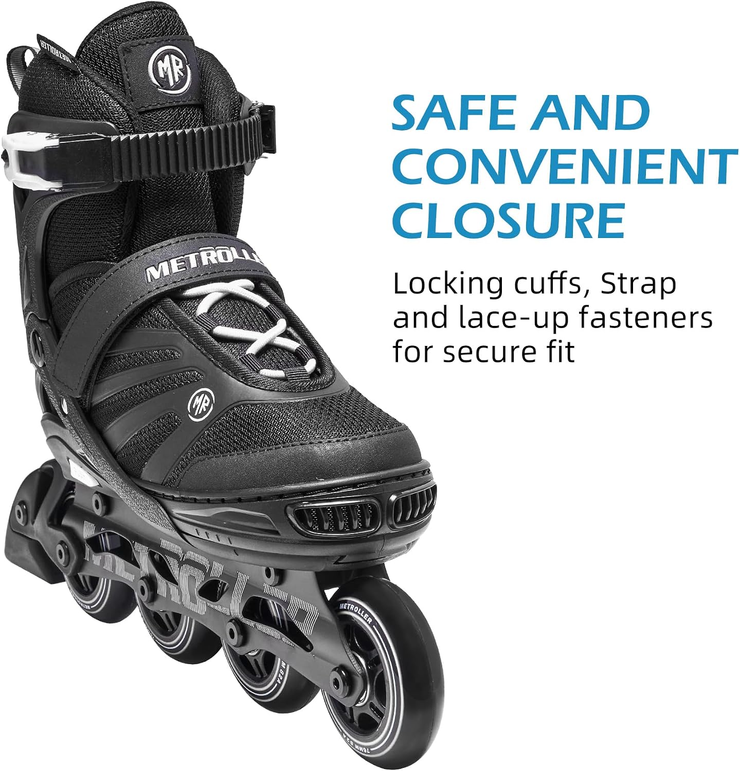Adult Inline Skates for Men Women Teens | Comfortable Adjustable Recreational Skates Convenient Closure Entry Level