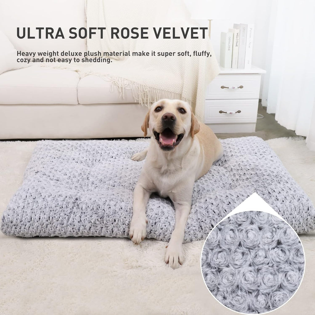 Washable Dog Bed Deluxe Plush Dog Crate Beds Comfy Kennel Pad Anti-Slip Pet Sleeping Mat for Large, Jumbo, Medium
