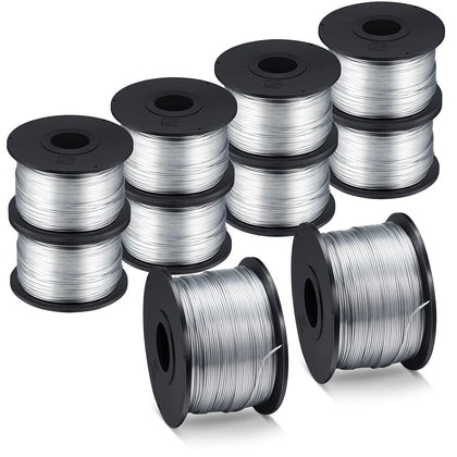 10 Rolls Rebar Tie Wire Tool 1/32" 0.8 mm 360 ft Rebar Gun Tie Wire Coil for Automatic Twister Machine, 3600 ft Totally