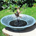 12.3" Solar Bird Bath Bowl,Metal Solar Bird Bath Fountains for Outdoors