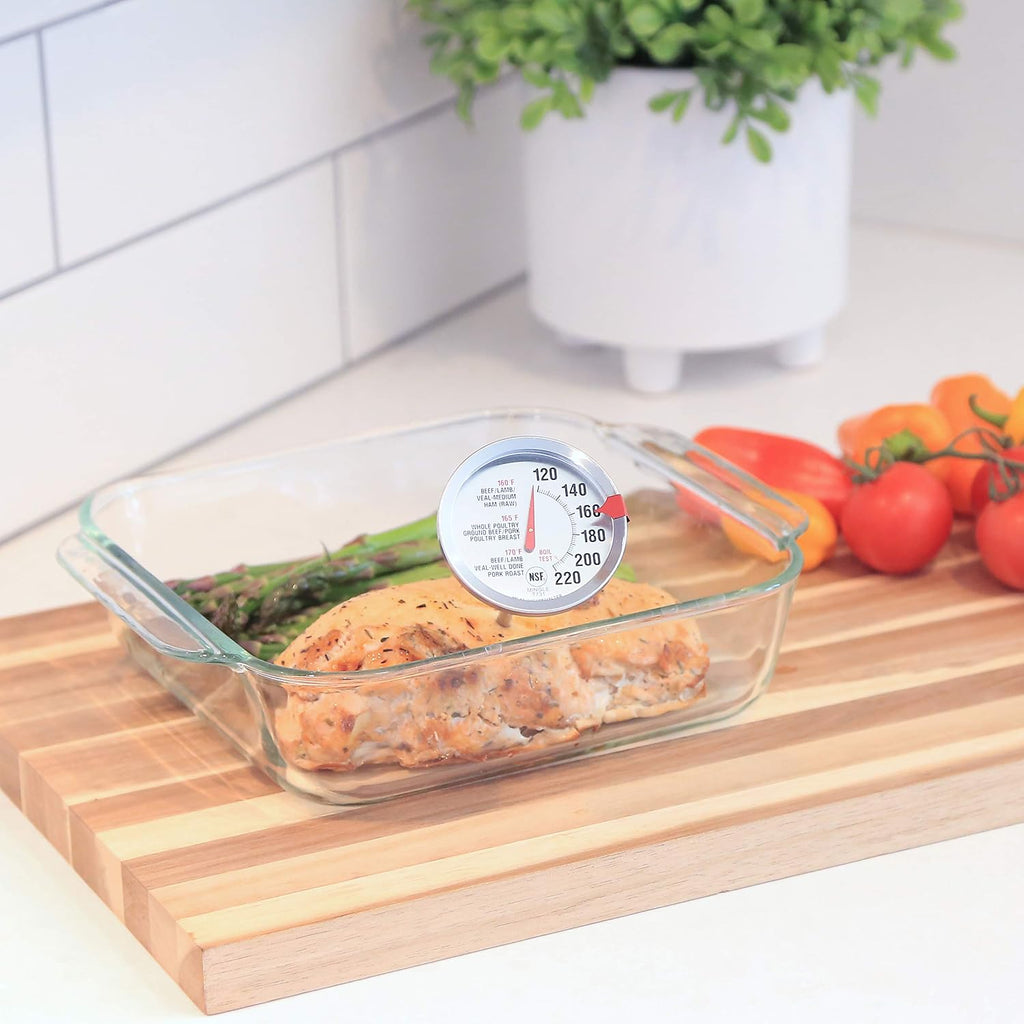 AH1 Stainless Steel Oven Safe Meat Thermometer, Extra Large 2.5-inches Dial, Temperature Labeled for Beef, Poultry