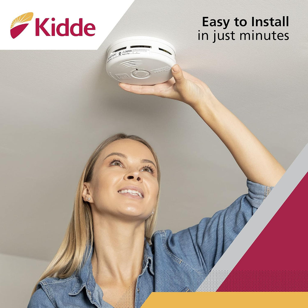 Smoke Detector & Carbon Monoxide Detector Combo with 10-Year Battery,‎White
