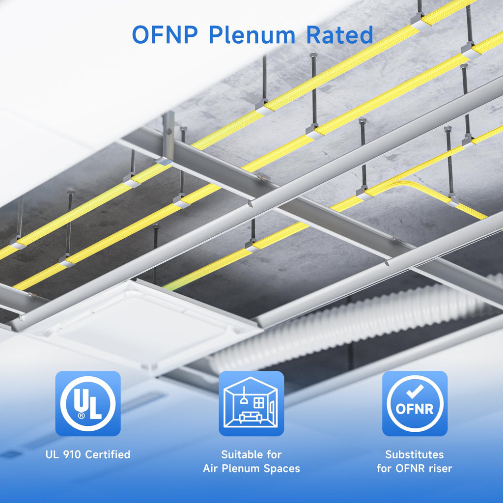 OS2 LC to LC Plenum Fiber Optic Cable, 9.8ft / 3m
