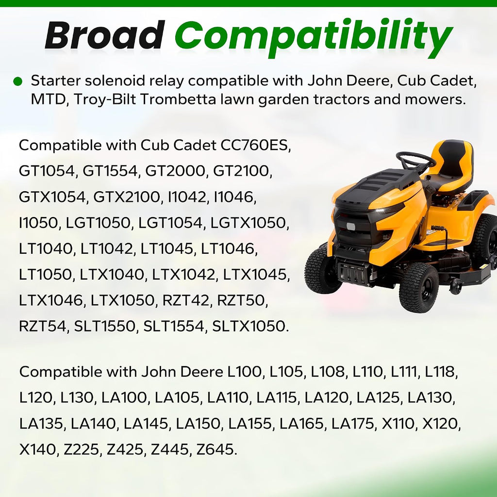 12V Starter Solenoid Relay Compatible with John Deere, for 862-1211-211-16 | Compatible with Cub Cadet MTD Troy-Bilt