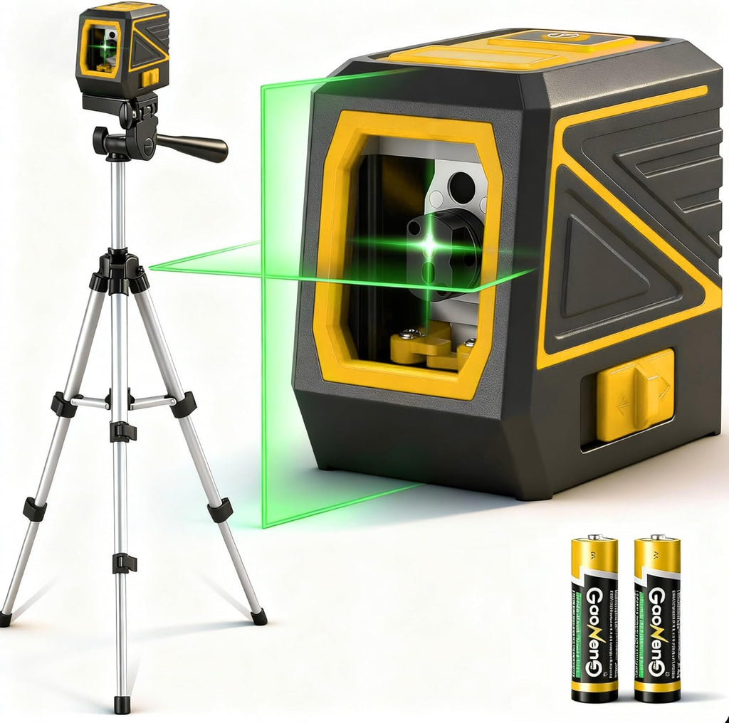 Laser Level with Tripod, 100 feet Green Cross Line Self Rotary Leveling Laser Level, Vertical and Horizontal Line
