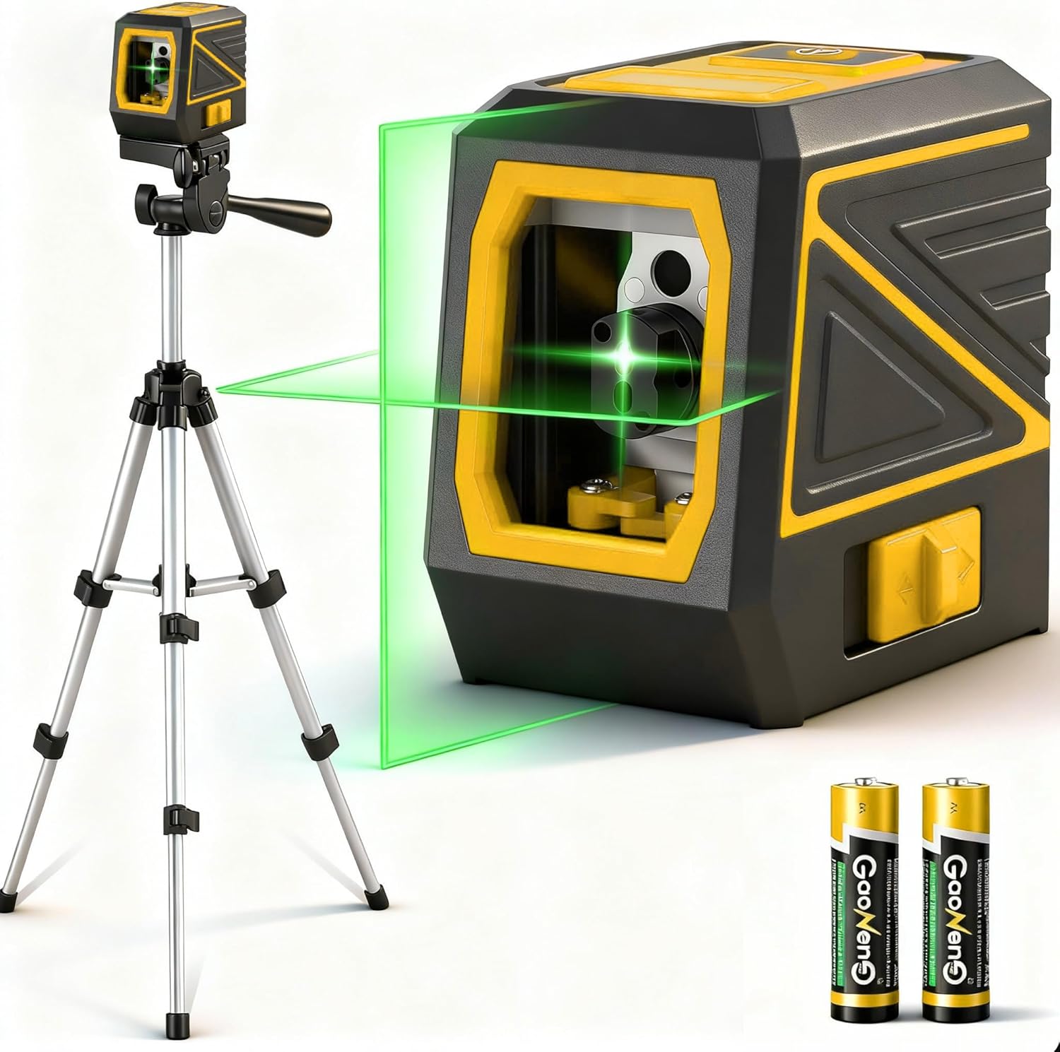 Laser Level with Tripod, 100 feet Green Cross Line Self Rotary Leveling Laser Level, Vertical and Horizontal Line
