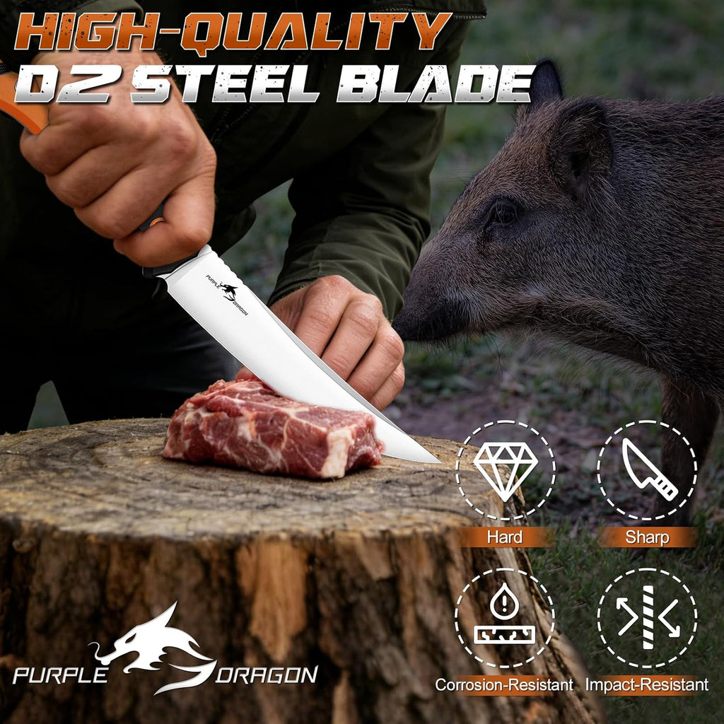 Outdoor Knife for Boning - Trailing Point Boning Knife Orange