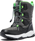 Kids Snow Boots Boys Girls Mid Calf | Water Resistant, Warm Faux Fur Lined, Insulated, Winter Shoes, Toddler Little