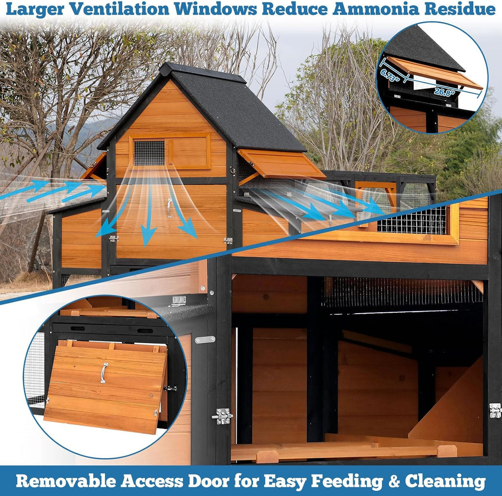 120" Large Chicken Coop with Run for 6-10 Chickens Poultry Cage
