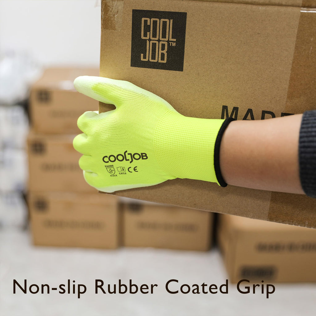 60 Pairs Safety Work Gloves Pack Bulk with Grip PU Coating