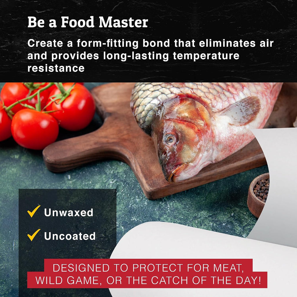 White Freezer Paper Roll - Poly Coated Moisture Resistant Freezer Paper for Meat Wrapping - Burn Resistant - 17.25