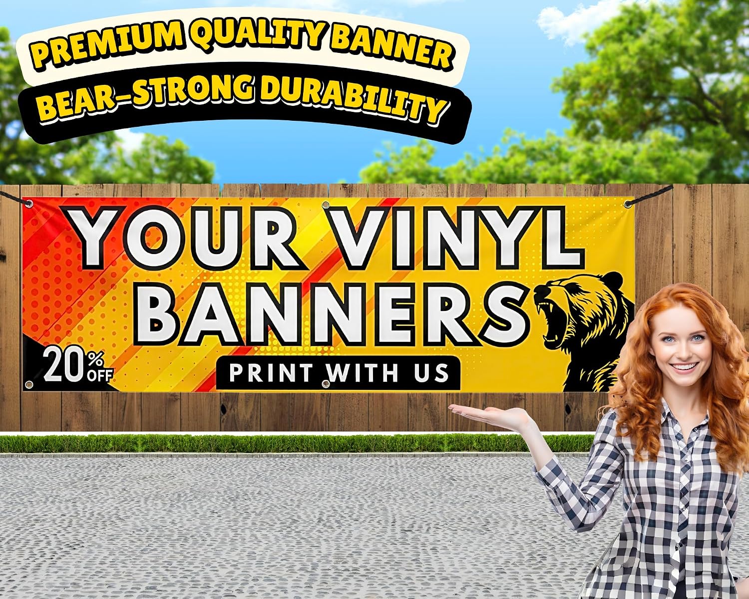 Custom Vinyl Banner, Personalized, Professionally Printed, 8x4 | Personalized, Customizable, Full Color Design