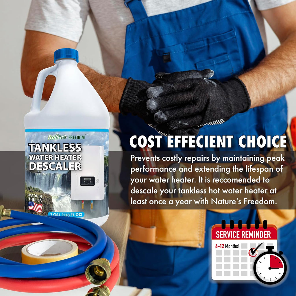 Tankless Water Heater Flush Descaler, Gallon (128 oz) – Professional Non-Toxic Descaling Solution, Biodegradable