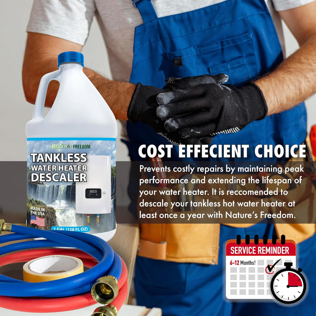 Tankless Water Heater Flush Descaler, Gallon (128 oz) – Professional Non-Toxic Descaling Solution, Biodegradable
