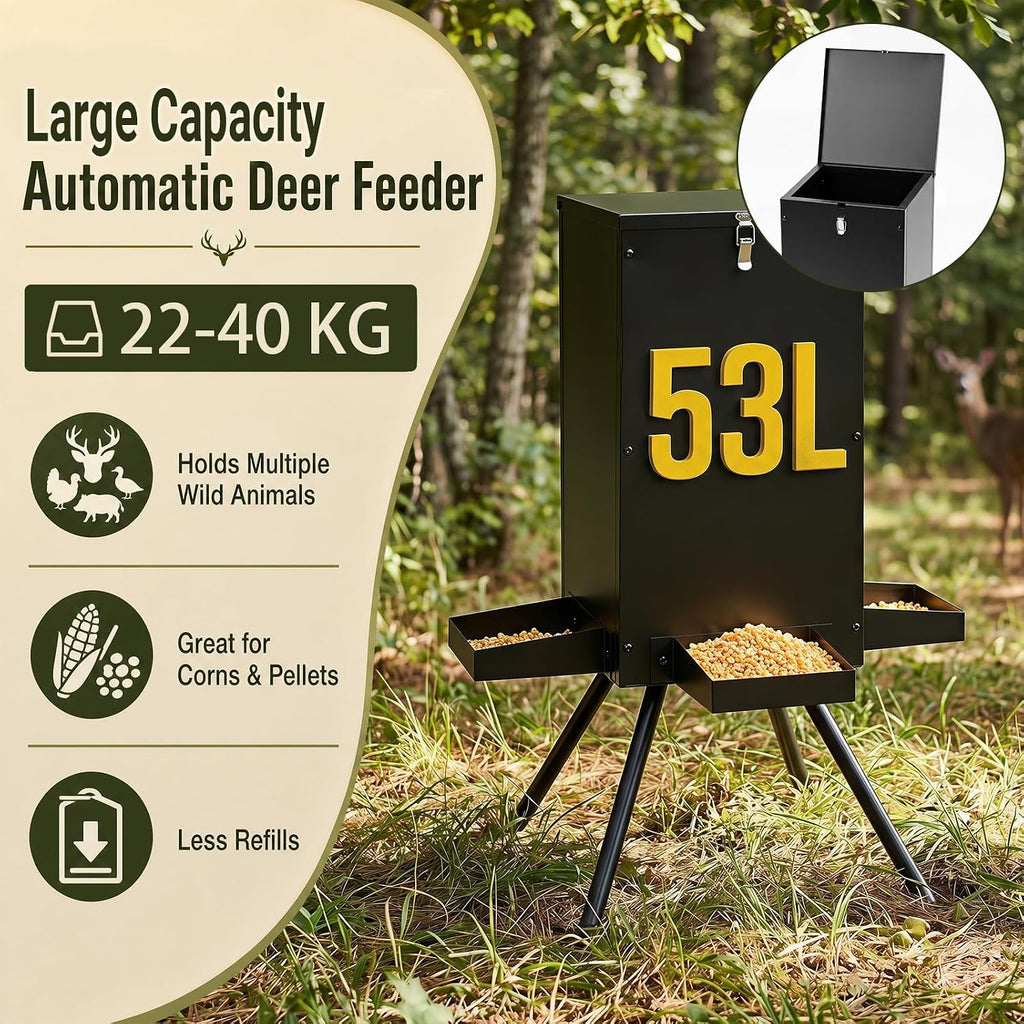 90 lbs Gravity Metal Deer Feeder
