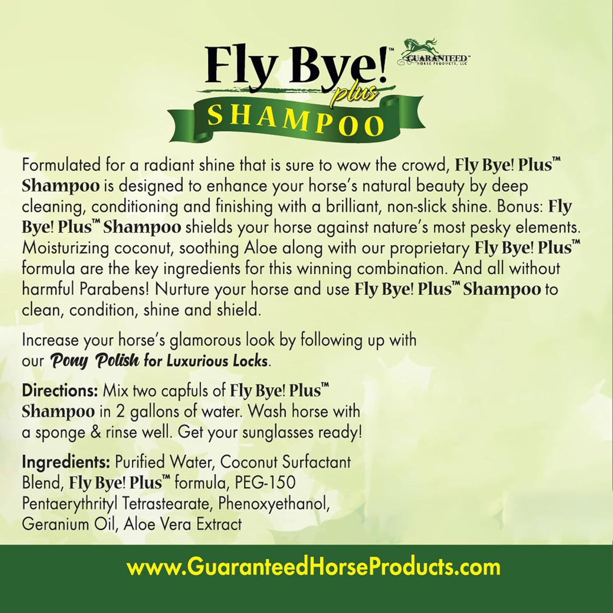 Guaranteed Horse Products Fly Bye! Plus Shampoo, 32oz