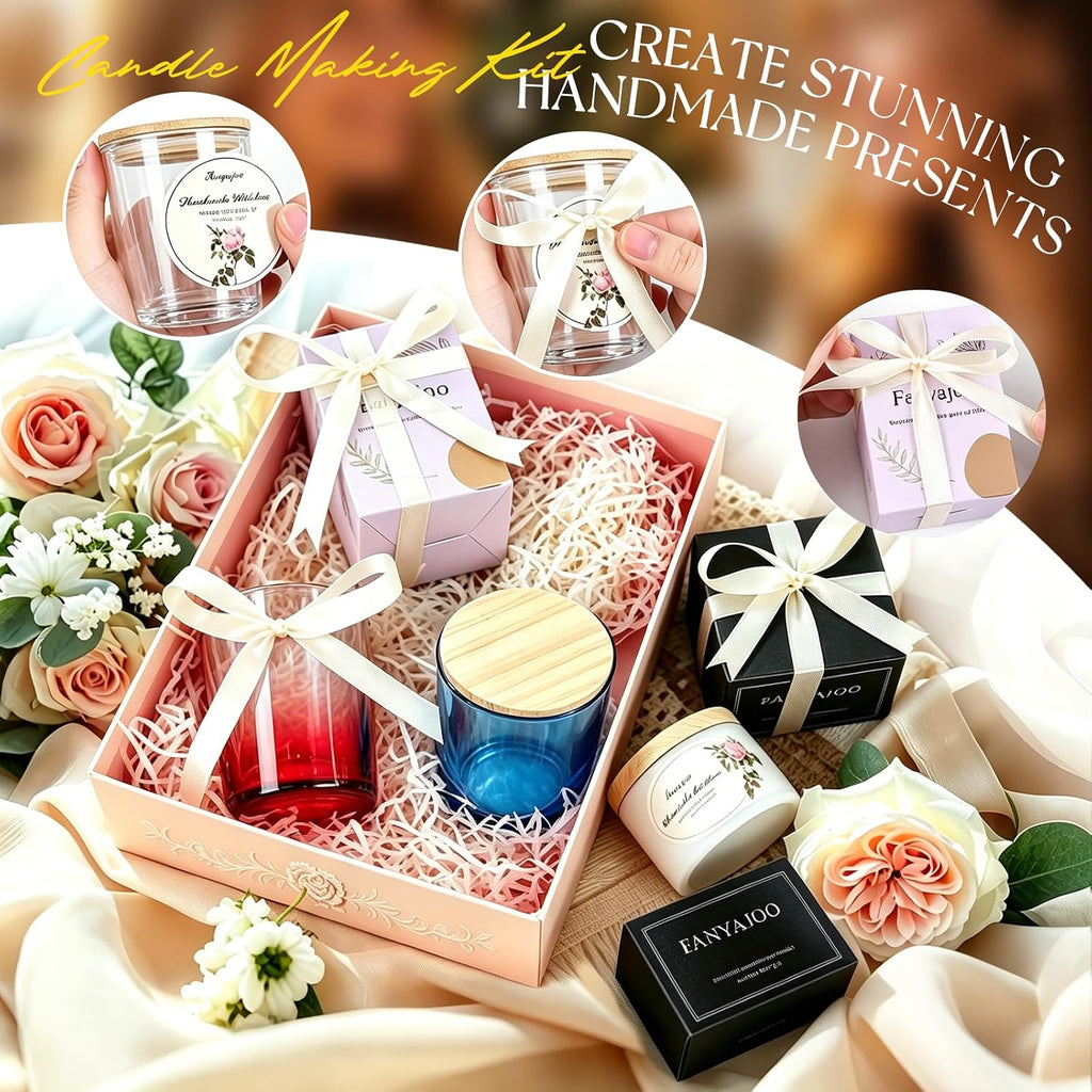 Candle Making Kit,Candle Making Kit for Adults & Beginners–1200g Soy Wax，Digital Wax Melting Pot, Floral Candle