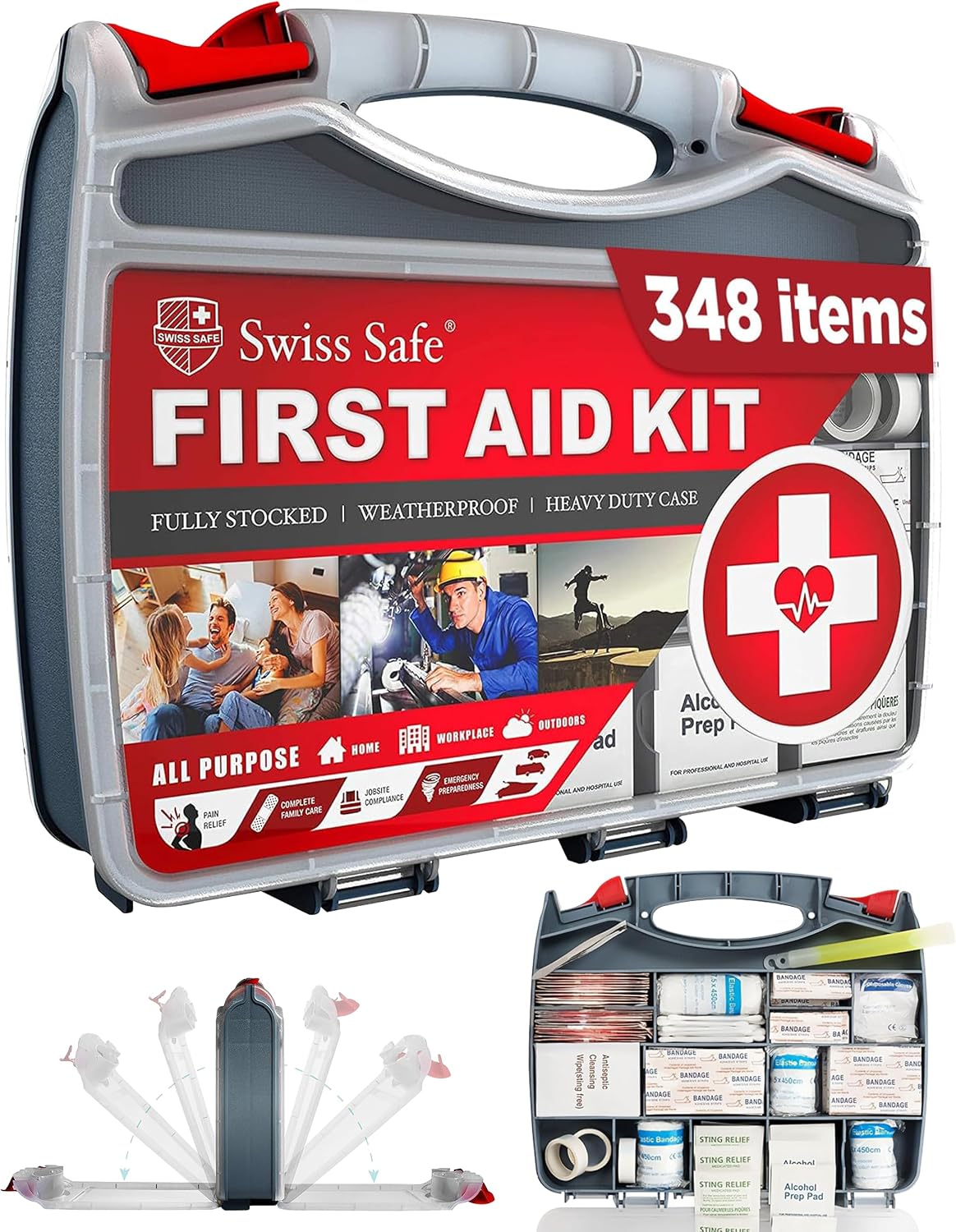 2-in-1 First Aid Kit for Car, Travel & Home, Businesses - Bonus Mini Kit for Medical Emergency Aid, Survival, Camping