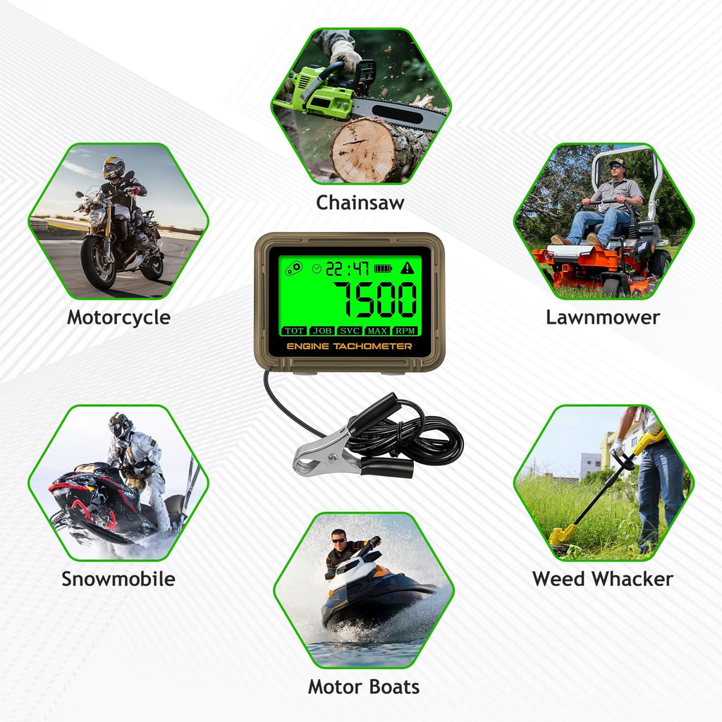 Digital Tachometer with RPM Alarm,Small Engine Tachometer