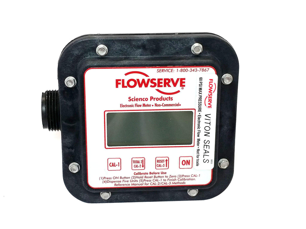 FlowServe Scienco Fixed Mount Electronic Flow Meter 1" MPT Connections - SEM-100