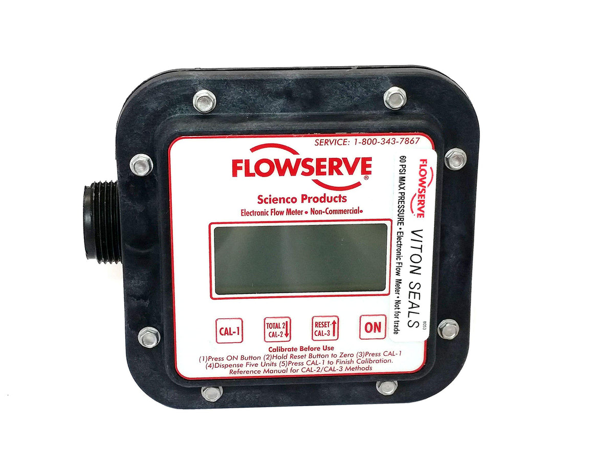 FlowServe Scienco Fixed Mount Electronic Flow Meter 1" MPT Connections - SEM-100