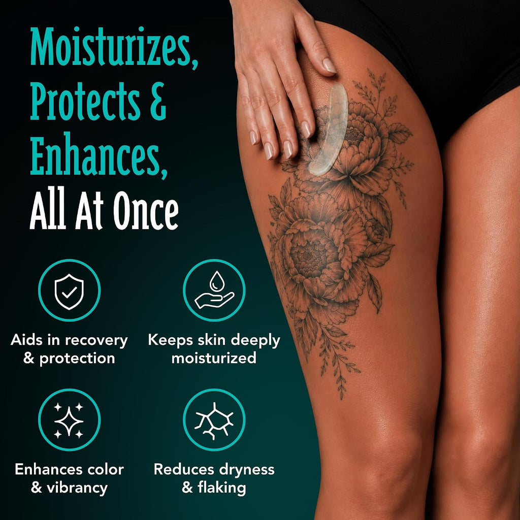 Tattoo Aftercare Balm, 50 Pk Individual Travel Packets, Natural Olive Oil & Beeswax, Supports Vibrant Color, Hydrates
