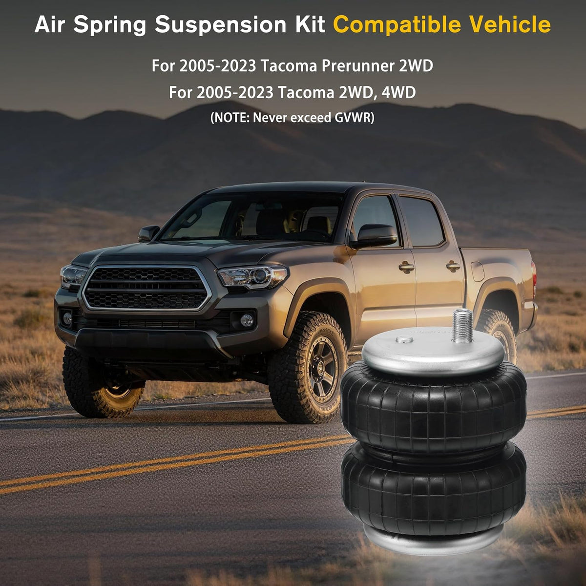 Rear Air Spring Bags Suspension Kit for Toyota Tacoma Prerunner