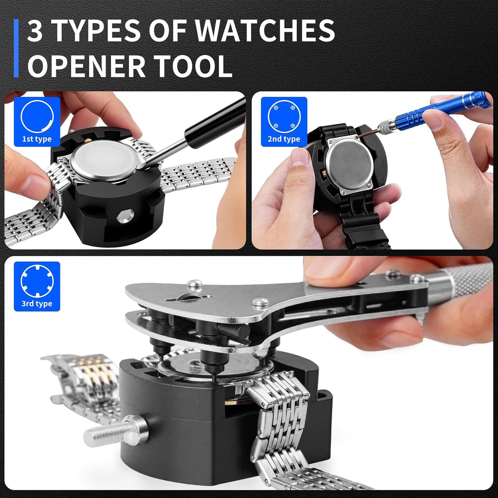 210 PCS Watch Repair Kits, Including Watch Battery Change Kit, Watch Case Opener, Link Remover, Spring Bar Tools