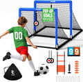 Kids Soccer Goal Set for Backyard, Portable Soccer Nets Set of 2 with Soccer Ball, Scoreboard, Agility Ladder, Cones
