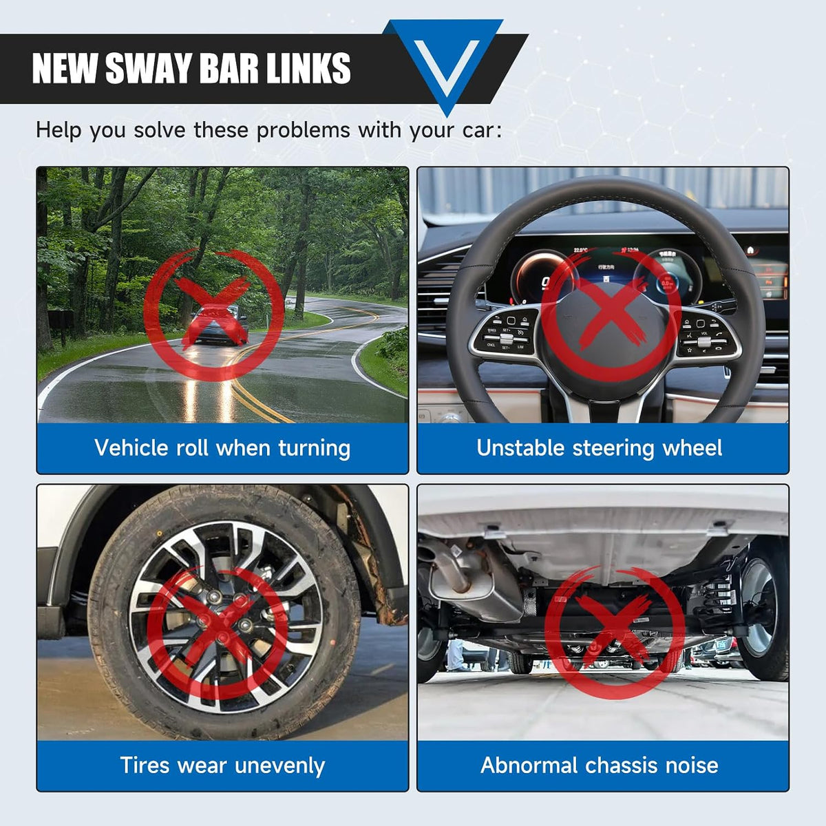 K750049 Sway Bar Links - Front Stabilizer Bar End Links Compatible with 2003-2013 Subaru Forester 2002-2016 Impreza 2005-2009 Legacy Outback