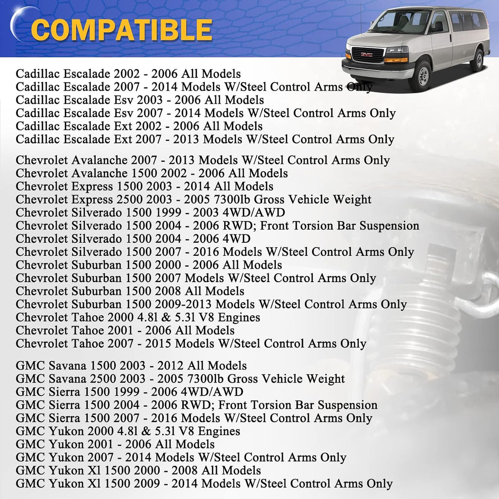 K6541 Front Lower Ball Joints for Select Chevy GMC Cadillac Models