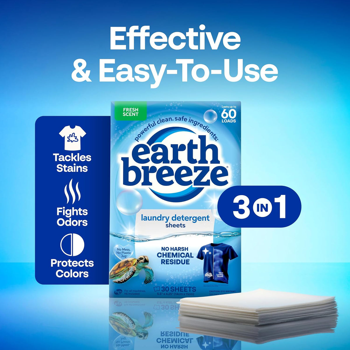 Laundry Detergent Sheets Fresh Scent 180 Loads