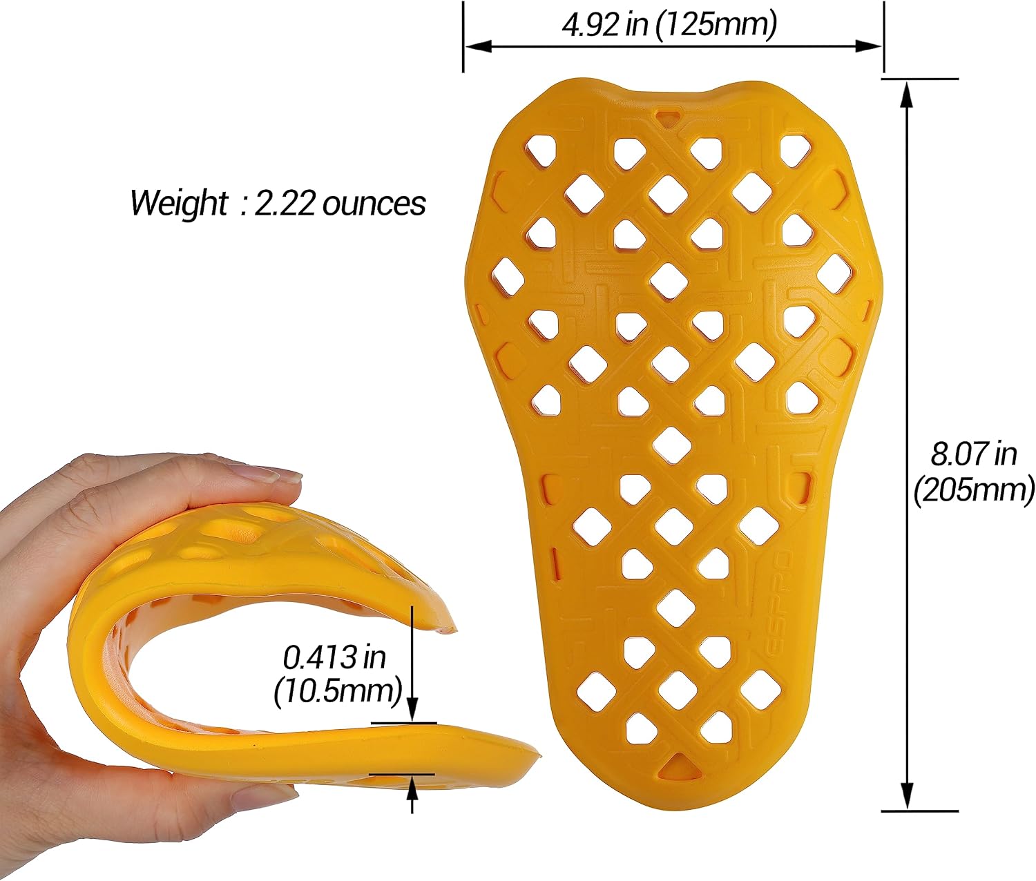 CE Level 2 Motorcycle Armor Inserts for Jackets and Riding Pants | CE Level 2 Impact-Reactive Armor with Airflow