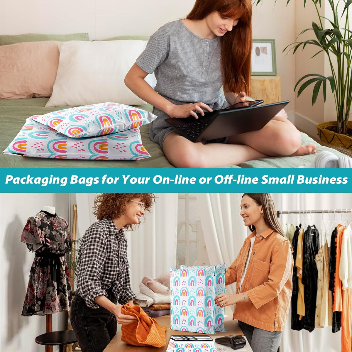 Poly Mailers 10x13, 100Pack Shipping Bags, Self-Seal Polymailers Mailers Poly Bags, Packaging Bags for Small Business