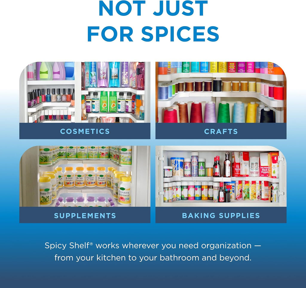3.0 - Expandable 2 Tiered Spice Rack Organizer for Cabinet & Pantry - Kitchen Seasoning Organizer - Cabinet Spice