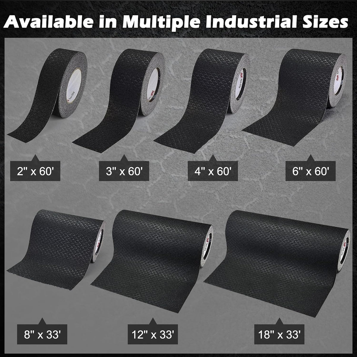 Anti Slip Tape 4in x 60ft Grip Tape for Stairs & Ramps, Patterned