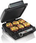 4-in-1 Electric Indoor Grill & Electric Griddle Combo | 200 sq. in. PFAS-Free Non-Stick Cooking Surface Opens |